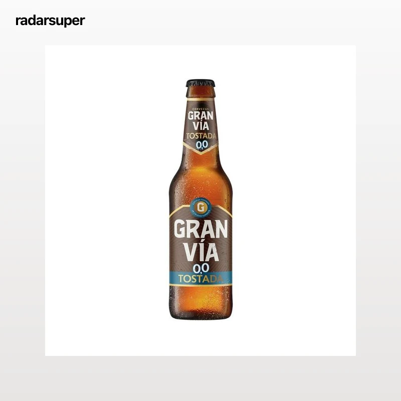 GRAN VÍA Cerveza tostada sin alcohol botella 33 cl.