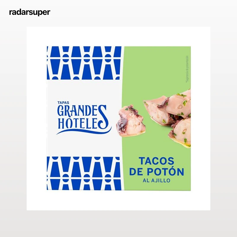GRANDES HOTELES Tacos de potón al ajillo 72gr.