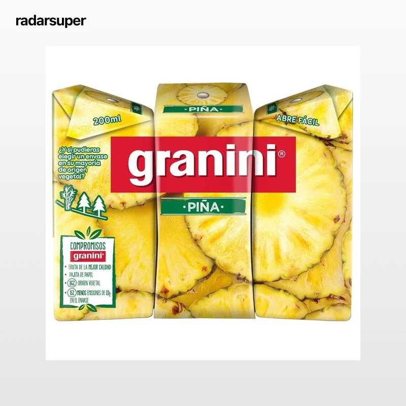 GRANINI Néctar de piña minibrik pack de 3 uds x 20 cl.