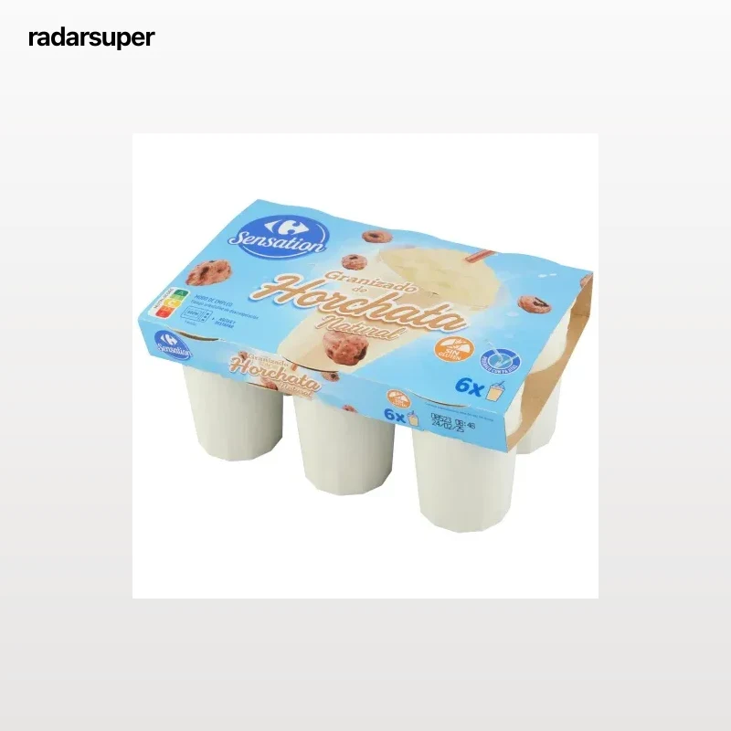 Granizado de horchata natural Carrefour Sensation sin gluten pack de 6 unidades de 200 ml.