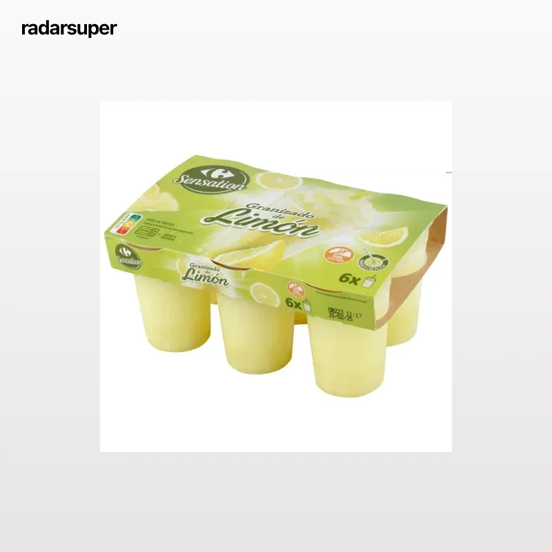 Granizado de limón Carrefour Sensation sin gluten pack de 6 unidades de 200 ml.