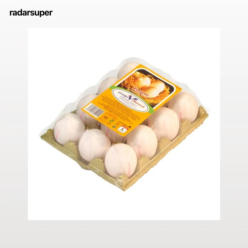 GRANJAS VILLARREAL Huevos de gallina en jaulas acondicionadas de Madrid, categoría A y clase L,12 uds.