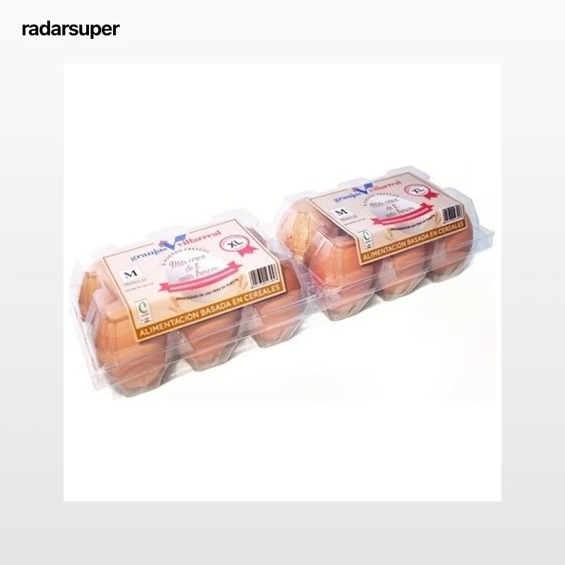 GRANJAS VILLARREAL Huevos de gallinas en jaulas acondicionadas de Madrid, categoría A y clase XL 12 uds.