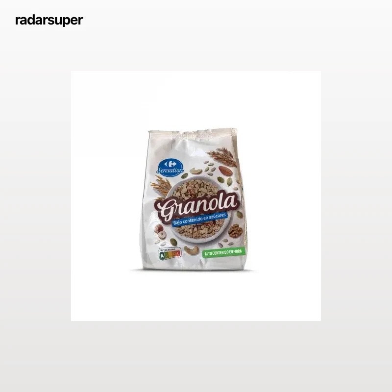 Granola Carrefour sensation baja en azúcares 400 g.