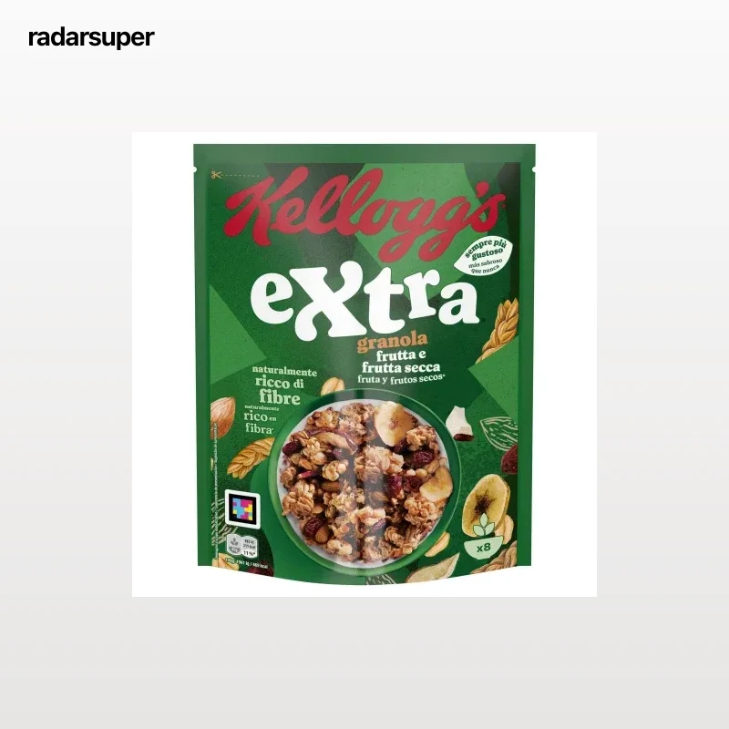 Granola con fruta deseacada y frutos secos Extra Kellogg's 375 g.