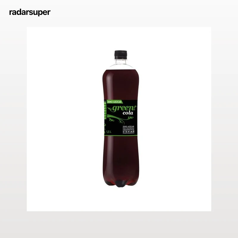 GREEN COLA Refresco de cola con extracto de stevia y cafeína natural, Zero azúcar botella 1,5 l.