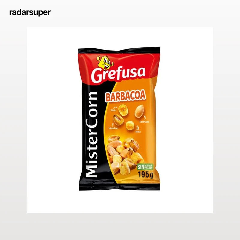 GREFUSA Mistercorn Cocktail de frutos secos sabor barbacoa en  bolsa 195 g