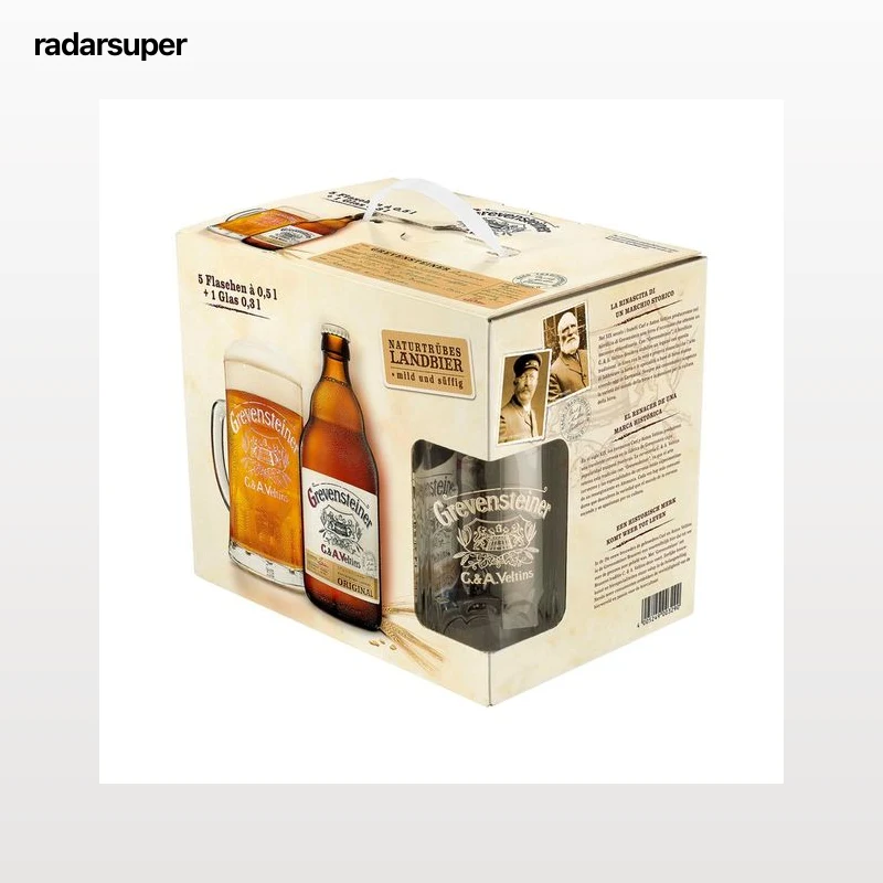 GREVENSTEINER Estuche de cerveza Alemana artesana GREVENSTEINER pack de 5 botellas de 50 cl.