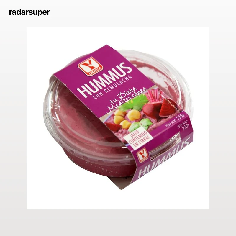 Y GRIEGA Hummus con remolacha Y GRIEGA 220 g.