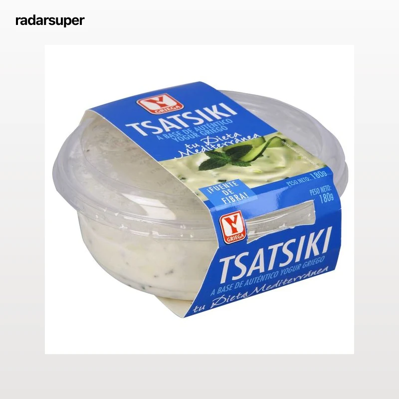 Y GRIEGA Tsatsiki a base de auténtico yogur griego Y GRIEGA 180 g.