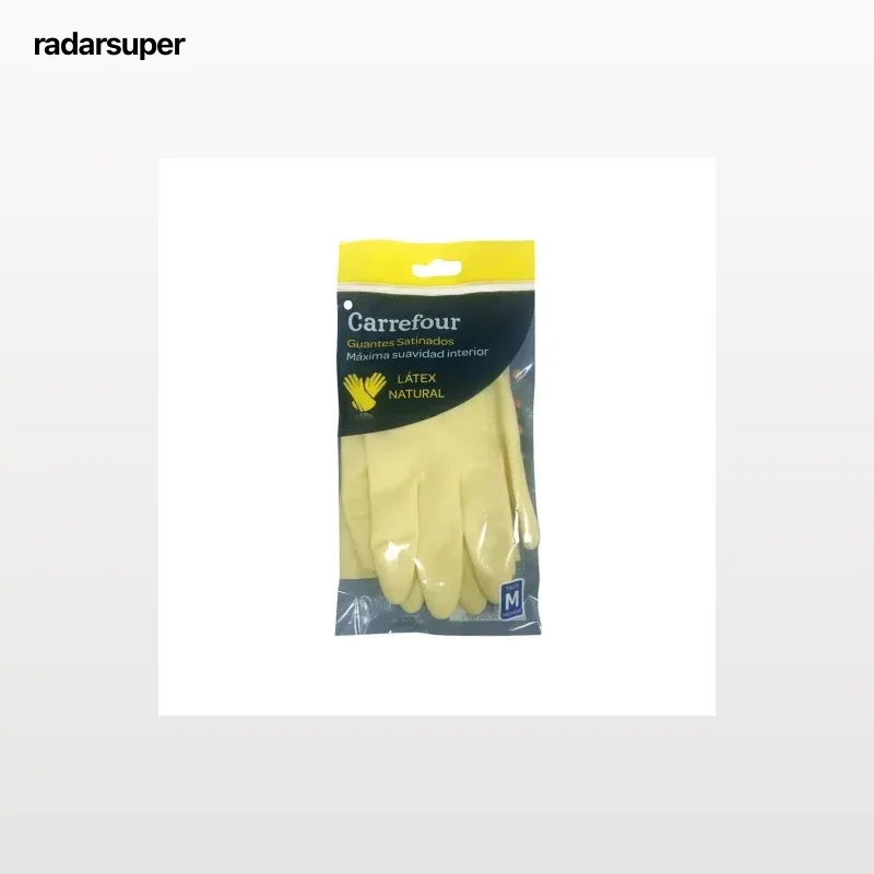 Guante Satinado de Látex CARREFOUR  M 2 ud - Amarillo