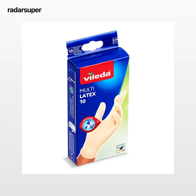 Guantes desechables de látex multiusos talla S/M Vileda caja 10 unidades