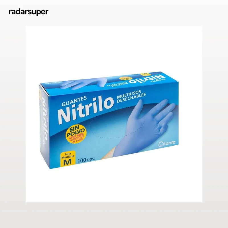 Guantes de nitrilo desechables Lanta 100u talla mediana