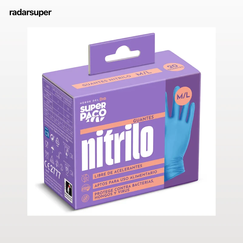 Guantes nitrilo desechables talla M/L Dia Super Paco 20 unidades