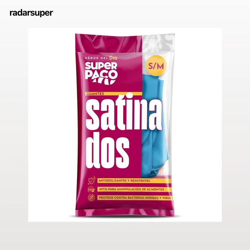Guantes satinados talla S/M Dia Super Paco 2 unidades