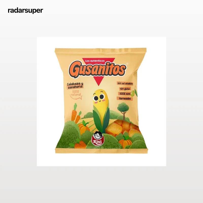 Guisanitos de calabaza y zanahoria Risi sin gluten y sin sal añadida pack 4 unidades de 8 g.