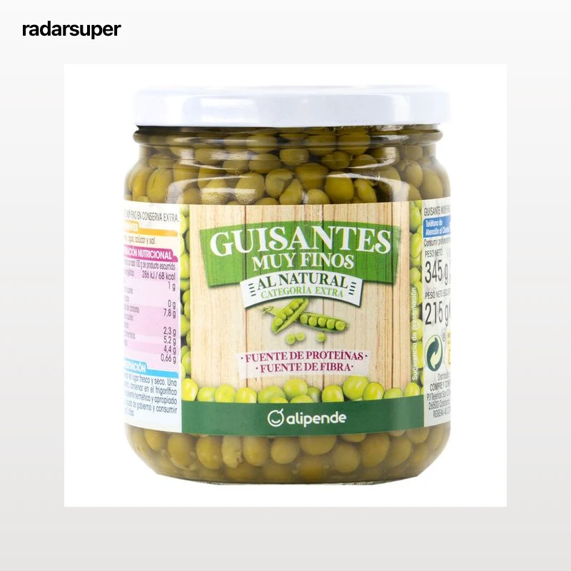 Guisantes Alipende tarro cristal 215g muy finos
