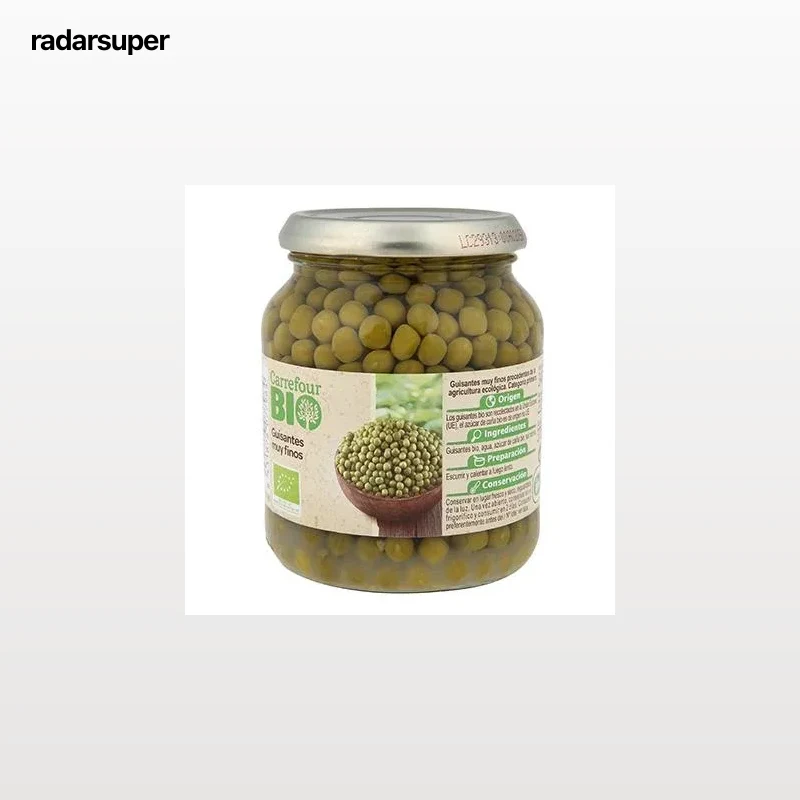 Guisantes extra finos ecológico Carrefour Bio 230 g.