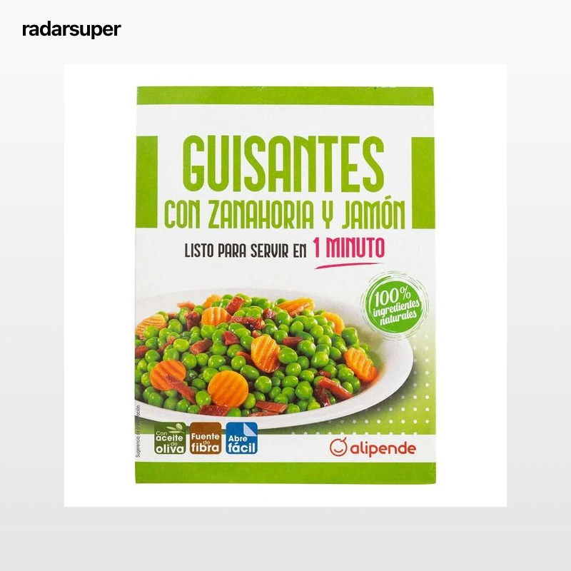 Guisantes con zanahoria y jamon Alipende 300g