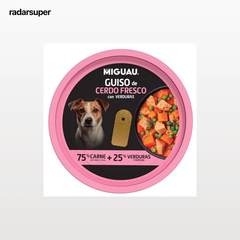 Guiso de cerdo con verduras para perro Miguau 280 g.
