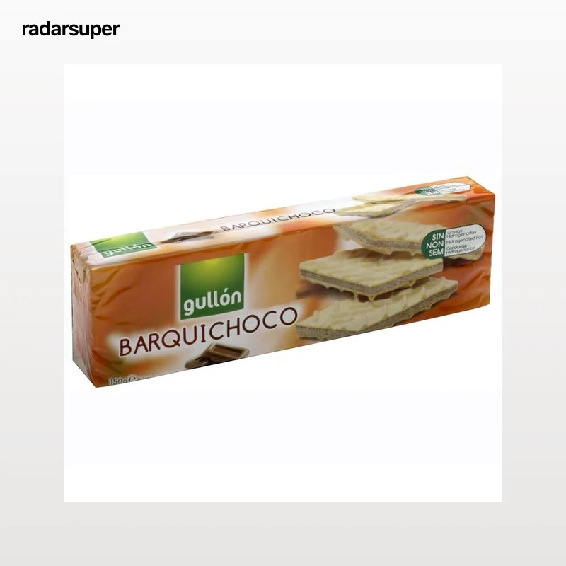 GULLÓN Barquichoco Galleta de barquillo rellena de chocolate 150 g.
