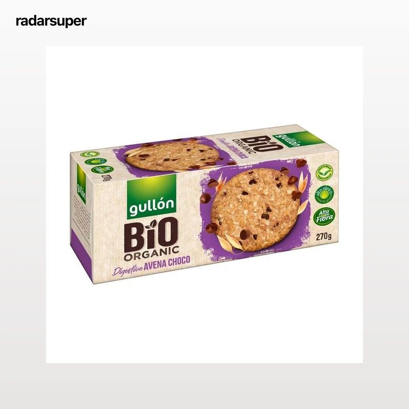 GULLÓN BIO ORGANIC Galleta con avena y chips de chocolate ecológica 270 g.