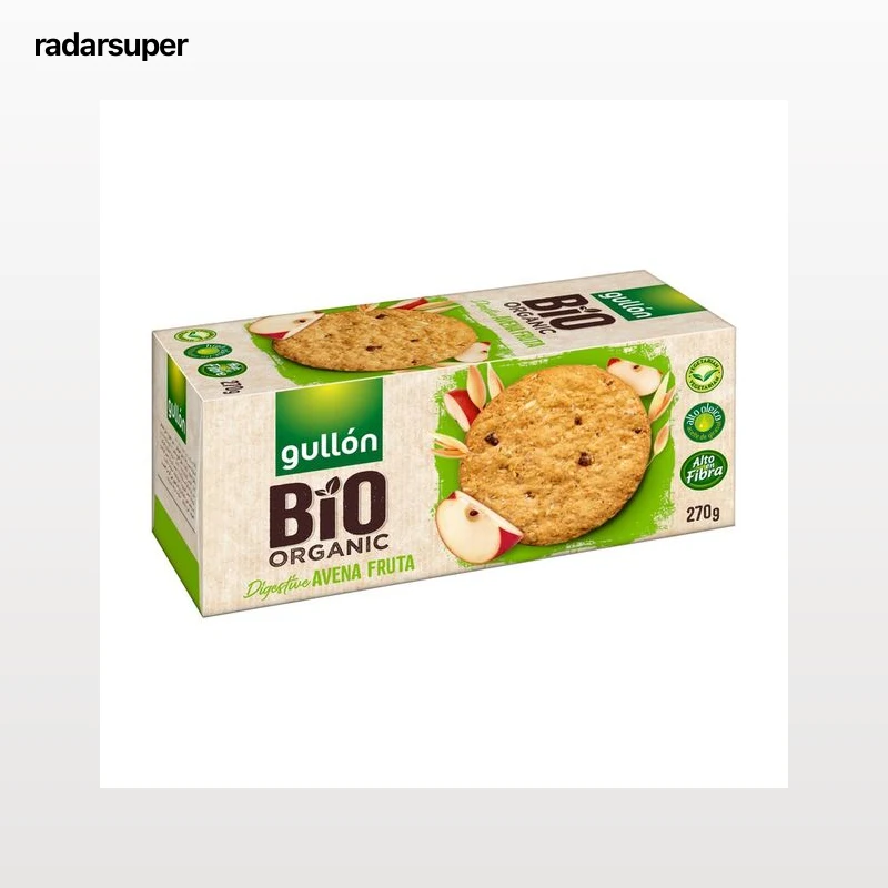 GULLÓN BIO ORGANIC Galletas con avena y fruta avena y frutas ecológicas 270 g.