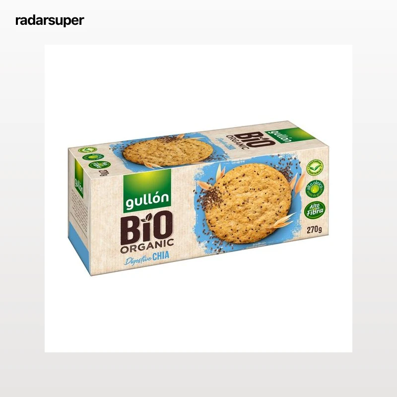 GULLÓN BIO ORGANIC Galletas con cereales y semillas de chía ecológicas 270 g.