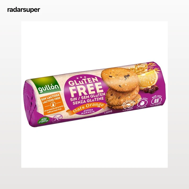 GULLÓN Galletas de avena con naranja, sin gluten 180 g.