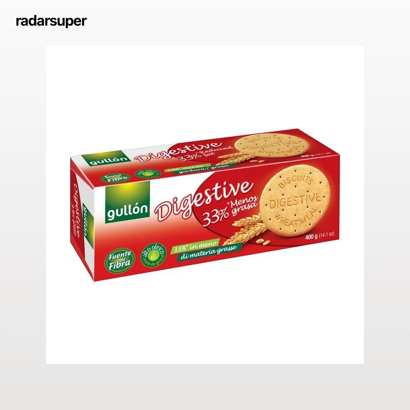 GULLÓN Galletas integral Digestive con contenido reducido en grasa (33% menos) 400 g.