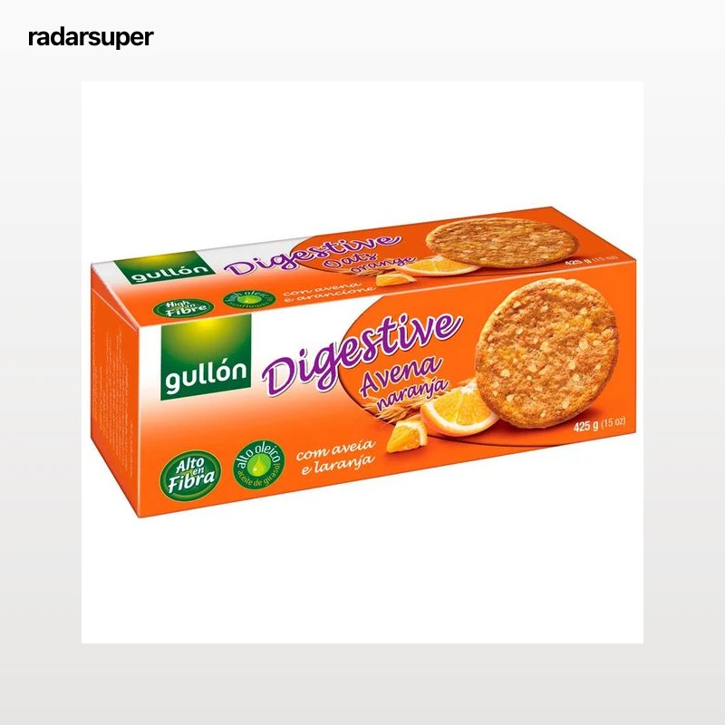 GULLÓN Galletas integrales con avena y naranja 425 g.