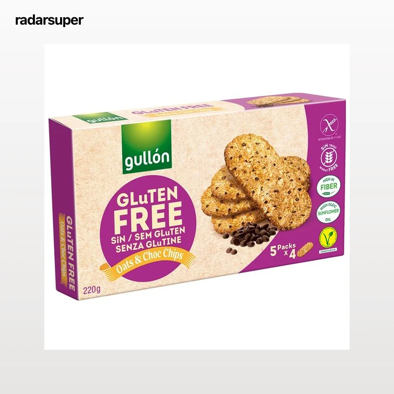 GULLÓN Galletas sin gluten de avena y chips de chocolate 220 g.