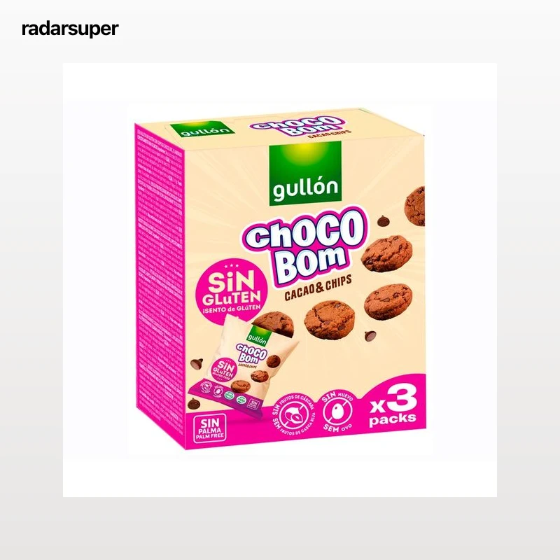 GULLÓN Mini cookies sin gluten chocobom 120 gr.