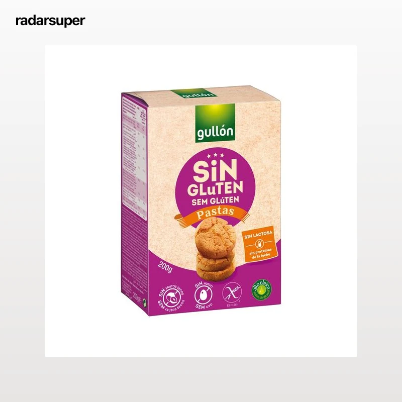 GULLON PASTAS Galletas sin gluten, elaborada especialmente para celíacos. 200 g.