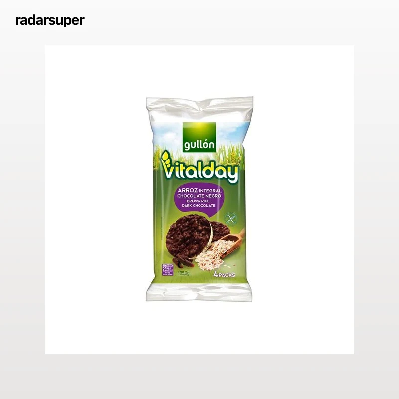 GULLÓN Tortitas de arroz integral con chocolate negro 105,2 g.