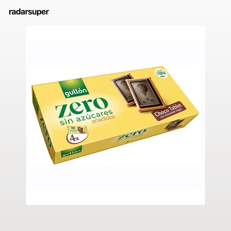 GULLÓN Zero Galleta con chocolate negro sin azúcares añadidos 150 g.