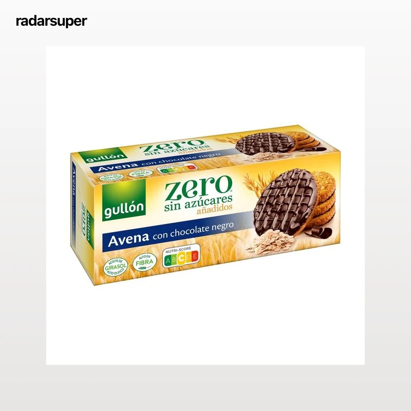 GULLÓN Zero Galletas de avena con chocolate negro, sin azúcares añadidos 275 g.