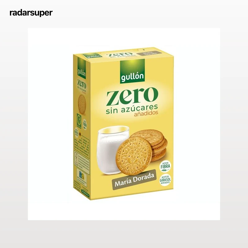 GULLÓN Zero Galletas María dorada sin azúcares añadidos y vegetarianas, fuente de fibra y con aceite de girasol alto oleico 400 g.