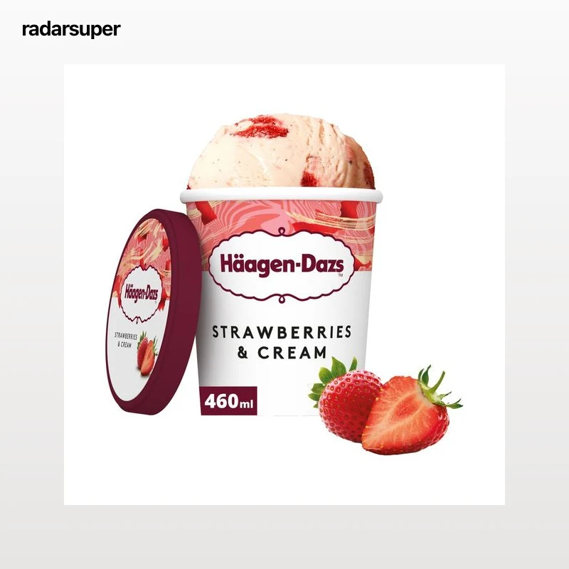 HÄAGEN-DAZS Tarrina de helado de fresa con trocitos de fresa 460 ml.