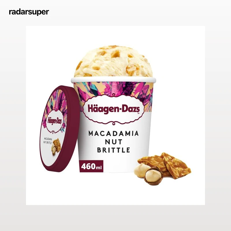 HÄAGEN-DAZS Tarrina de helado de vainilla con nueces de macadamia y trocitos de caramelo 460 ml.