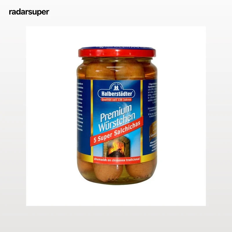 HALBERSTÄDTER Salchichas súper HALBERSTÄDTER frasco de 400 g.