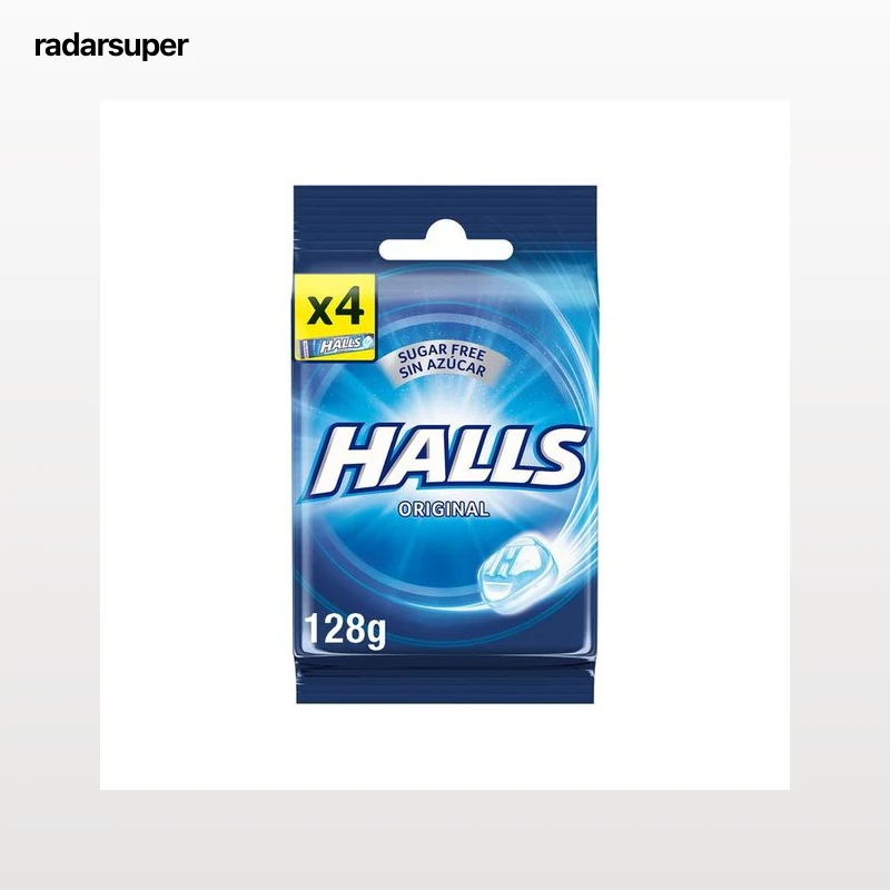 HALLS Caramelos de eucalipto sin azúcares añadidos, 4 uds. 128 g.