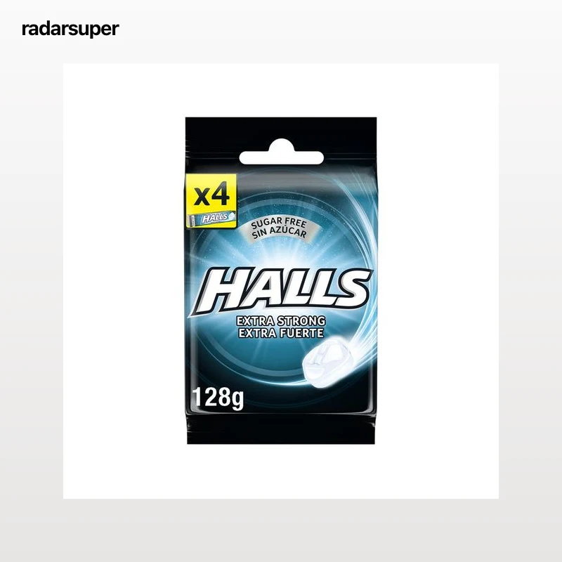 HALLS Caramelos extra fuerte sin azúcares añadidos, 4 uds. x 128 g.