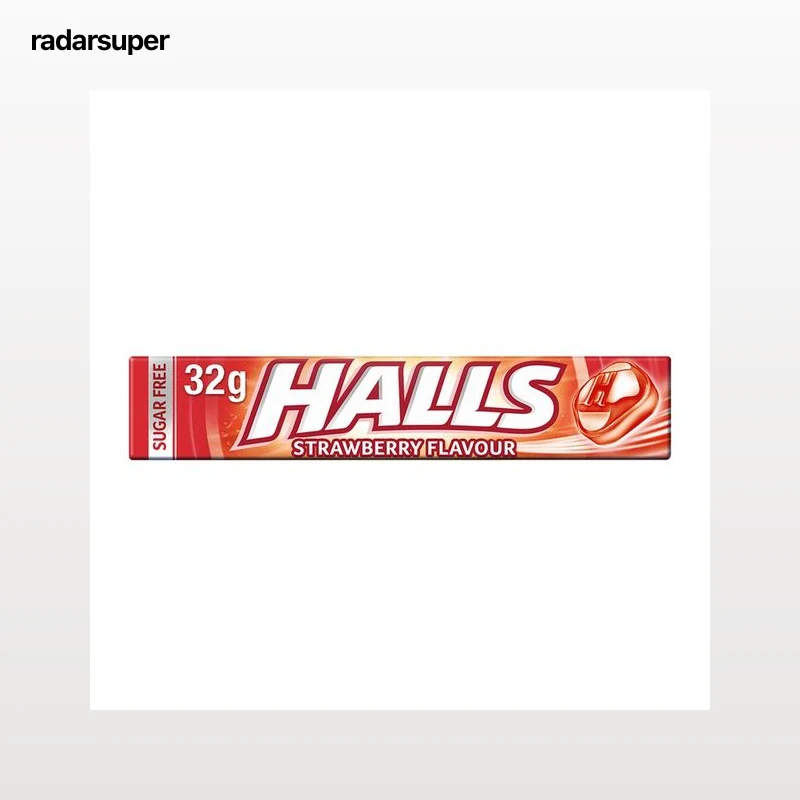HALLS Caramelos de fresa sin azúcar añadido 32 g.