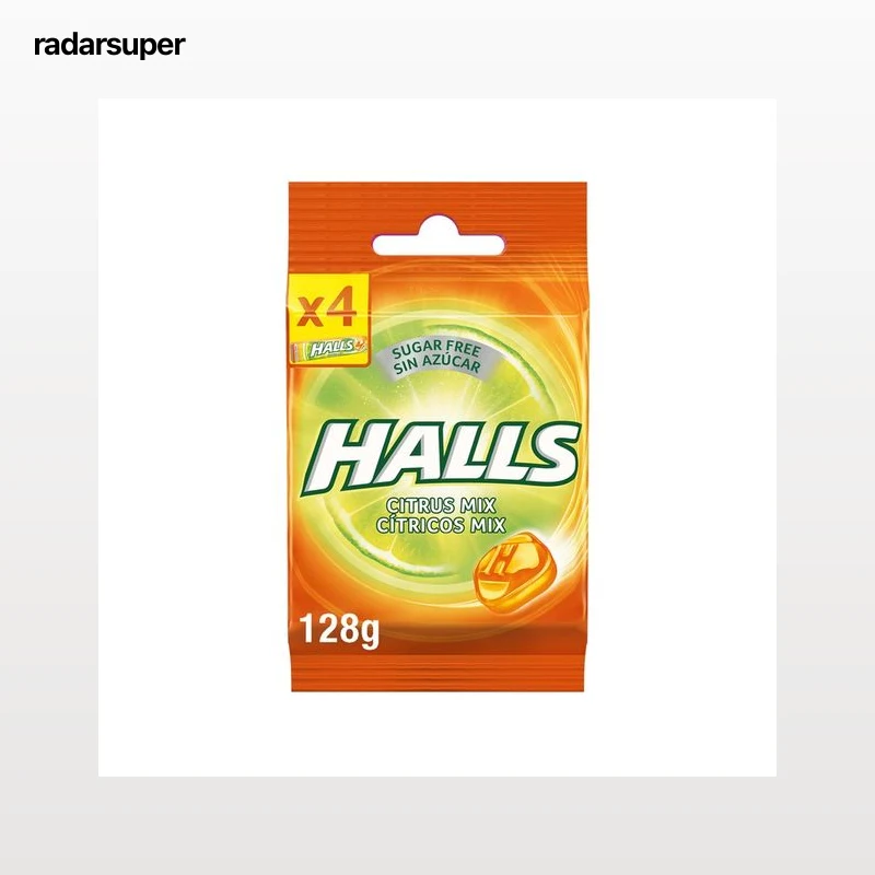 HALLS Caramelos de sabores cítricos sin azúcares añadidos 128 g.