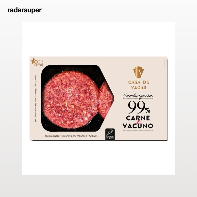 Hamburguesa 99% carne de vacuno Casa de Vacas 2x150 gr.
