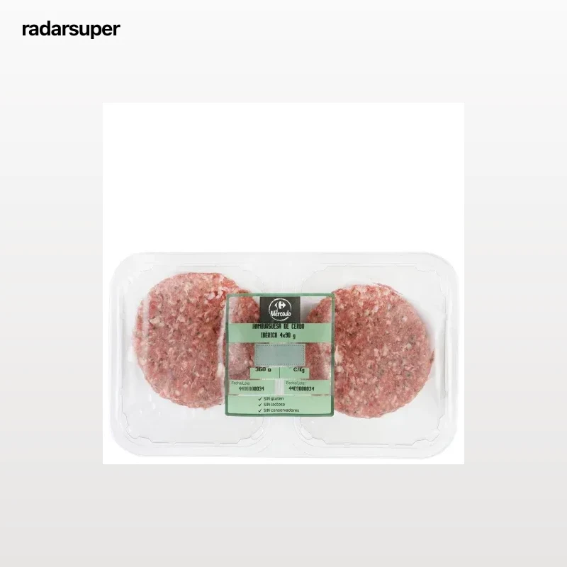 Hamburguesa de Cerdo Ibérico Carrefour El Mercado 4x90 g