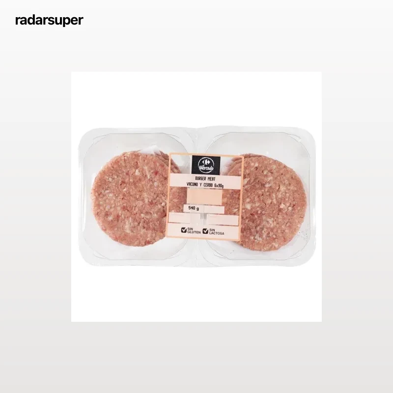 Hamburguesa mixta de cerdo y vacuno Carrefour El Mercado 6x90 g