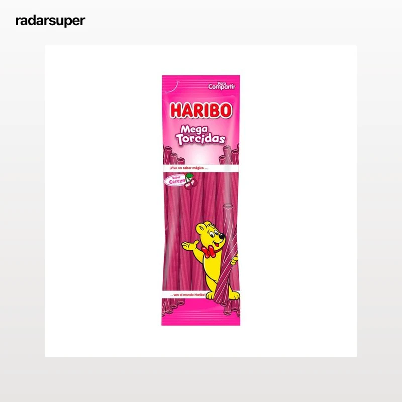 HARIBO Mega torcidos Golosinas con sabor a cereza, 200 g.