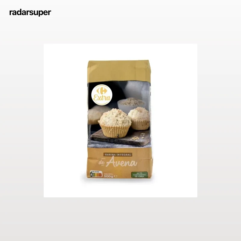 Harina de avena integral Extra Carrefour 500 g.